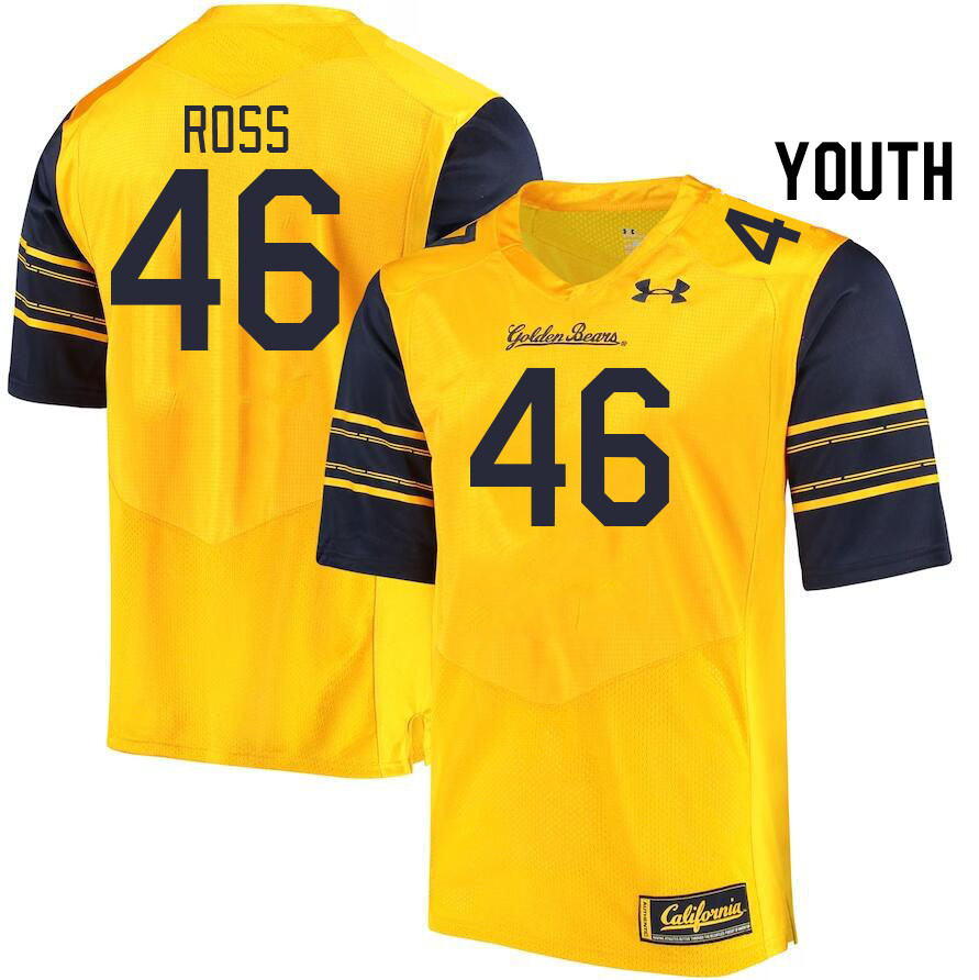 Youth #46 Sam Ross California Golden Bears College Football Jerseys Stitched Sale-Gold - Click Image to Close